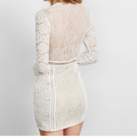 NWT Express Cream Lace Dress Size 2 - Picture 2 of 8
